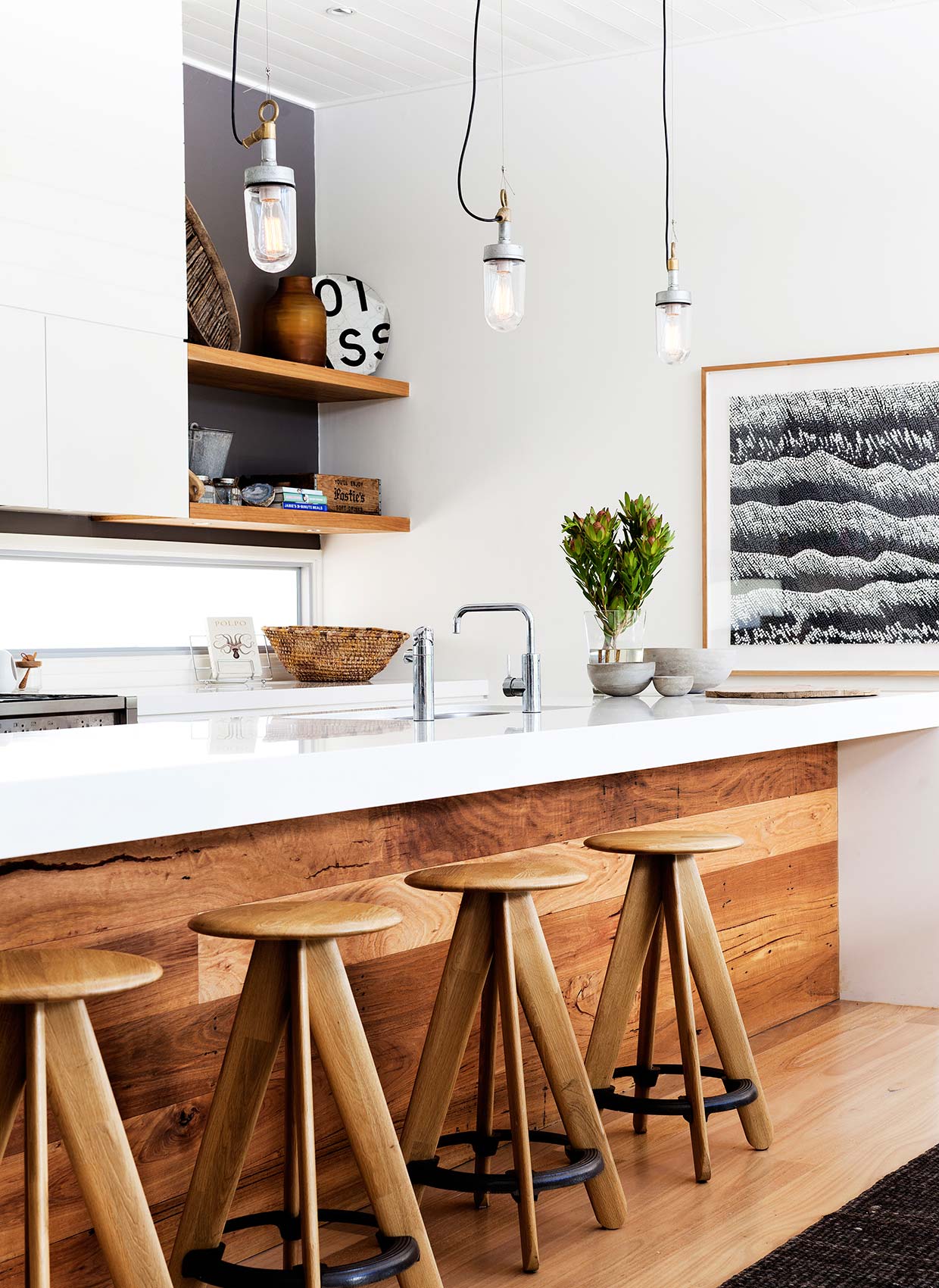 White And Wood Is The Trendiest Combination For Kitchen Design