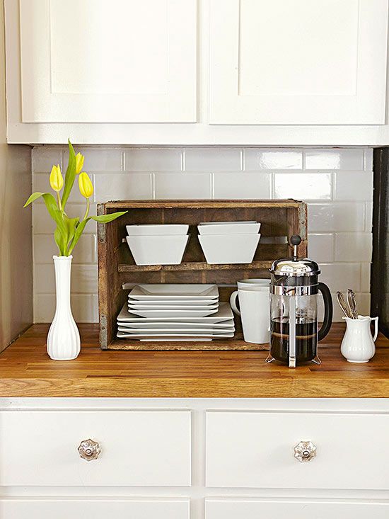 Wooden Crates In Kitchen: A Brilliant Idea To Add Extra Storage Space