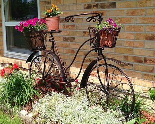 antique metal bicycle planter