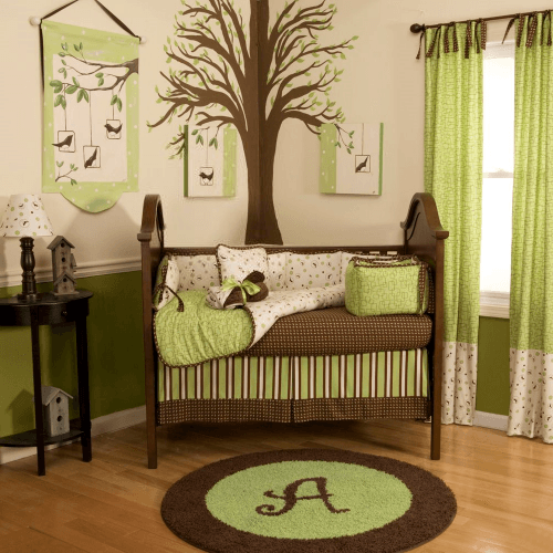 baby room-green and brown