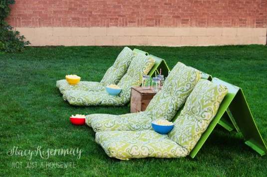backyard movie seats-green