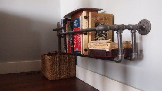 bookshelf-industrial pipe