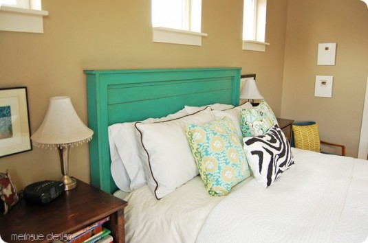 diy headboard-green