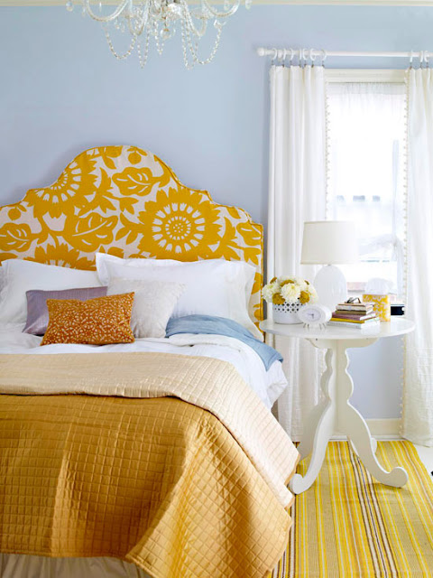 diy yellow headboard