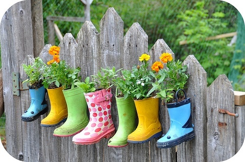 flowers and boots