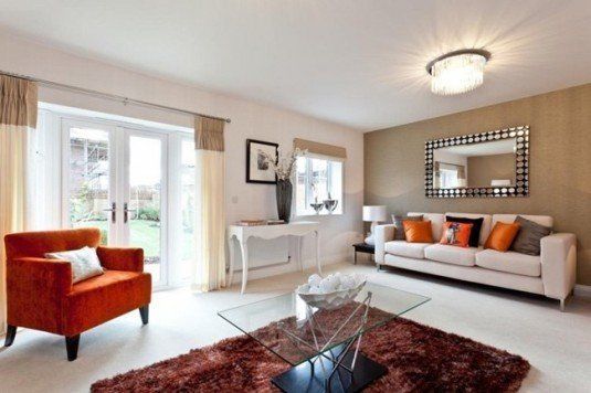 living room-white and orange
