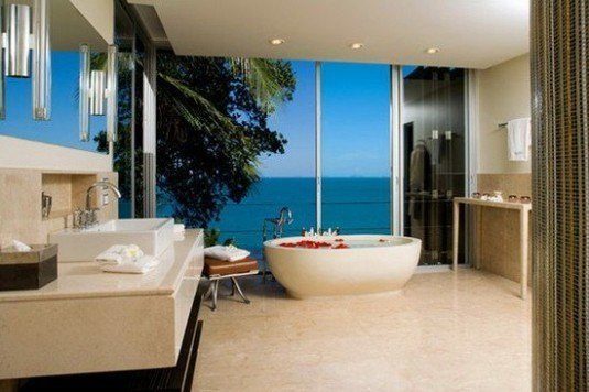 modern bathroom-open view