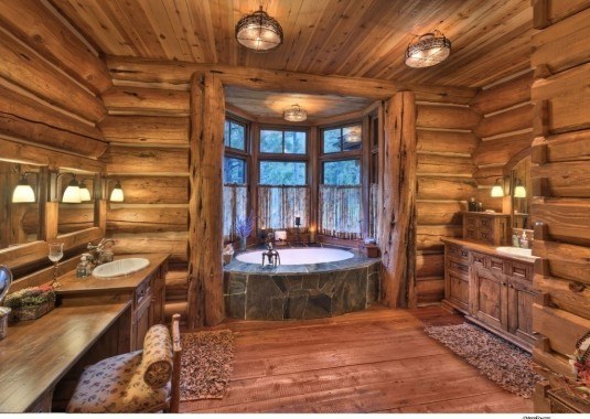 modern bathroom-wood