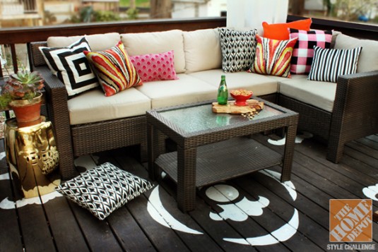 patio furniture-beige sofa