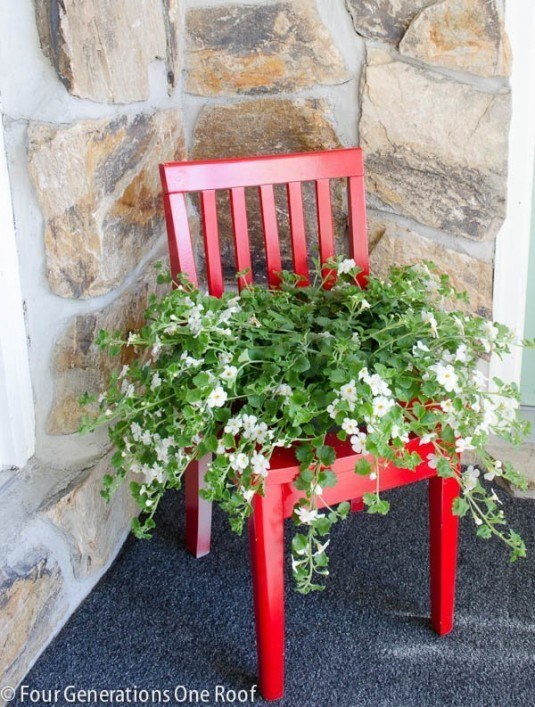 red chair planter