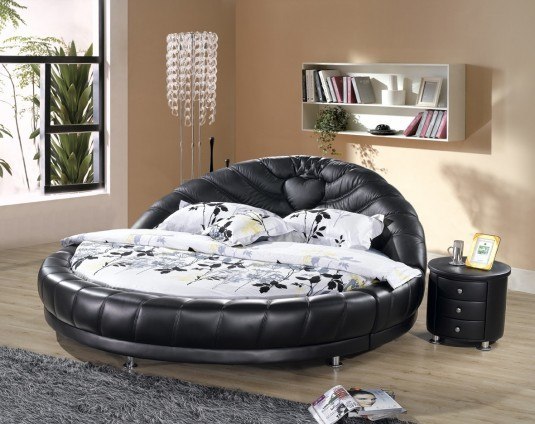 round bed-black