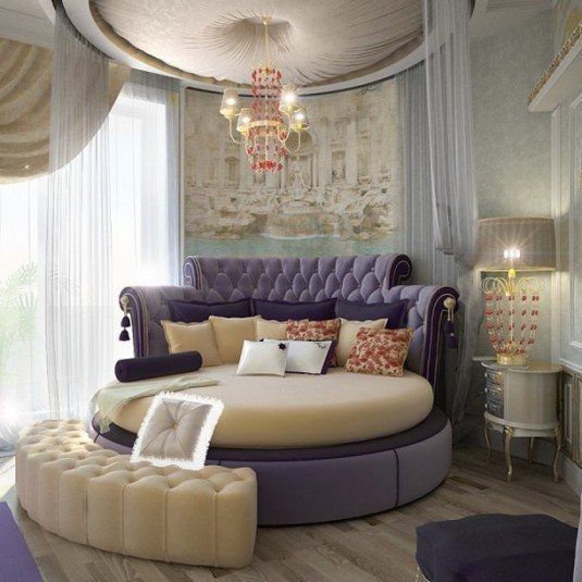 round beds-purple