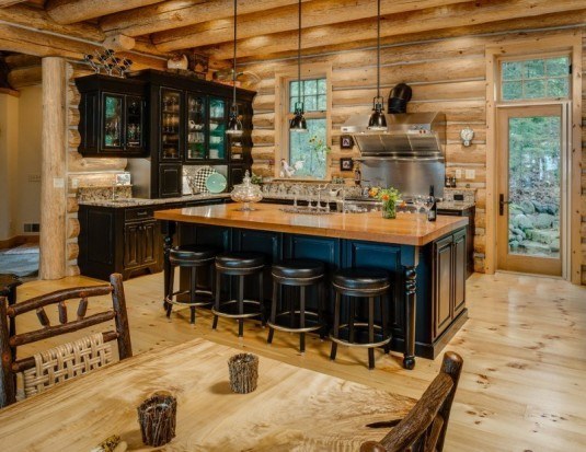 rustic kitchen-black