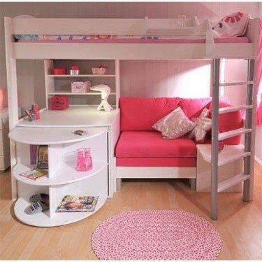space saving bed-pink