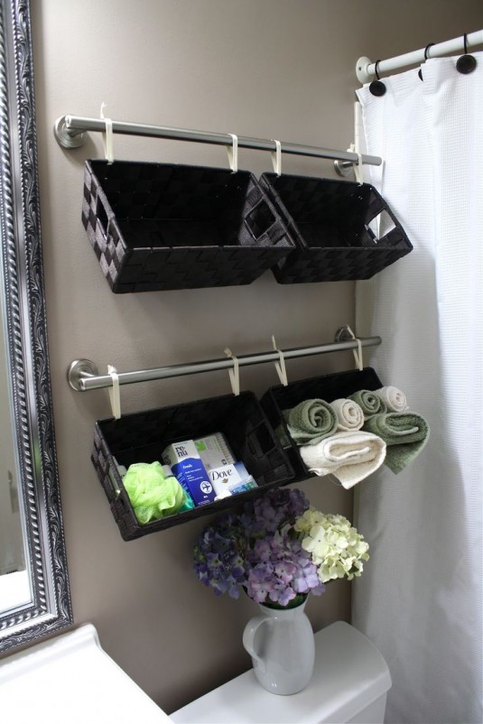 space saving furniture - bathroom baskets