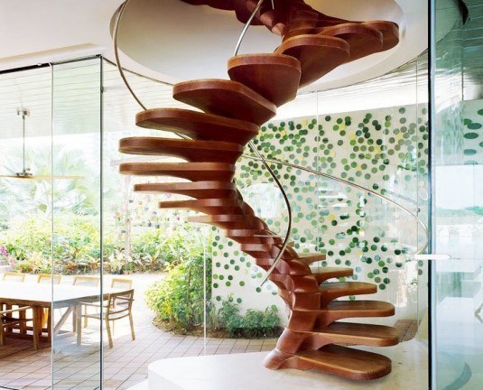 spiral staircase-wood