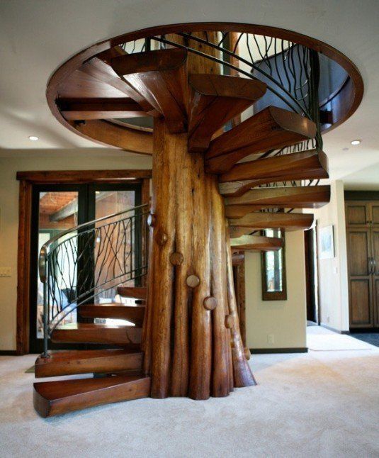 spiral staircase-wooden