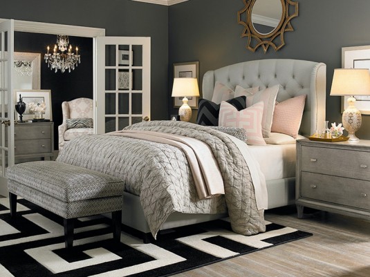 tufted bed-beige