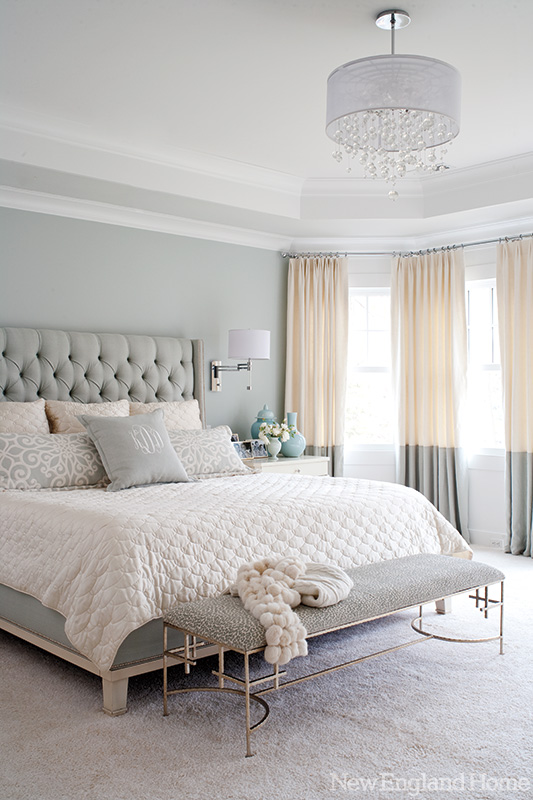 tufted bed-grey