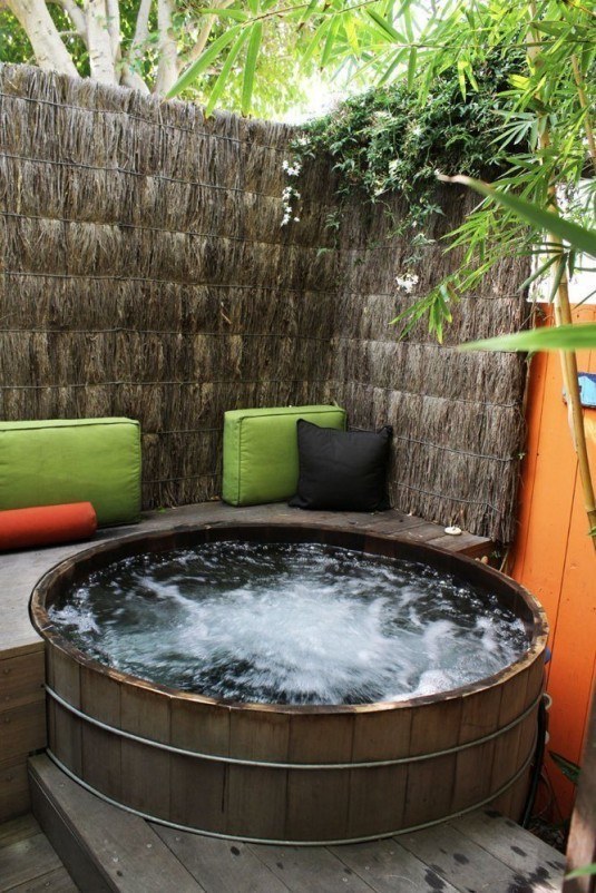 wooden hot tub