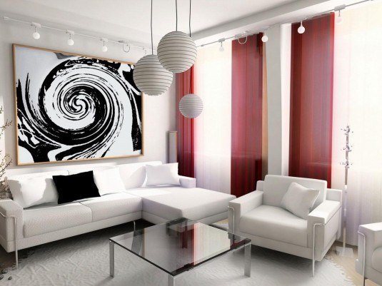 living room-white furniture
