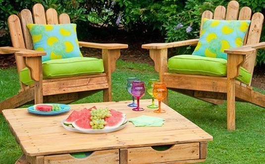 patio chair and table