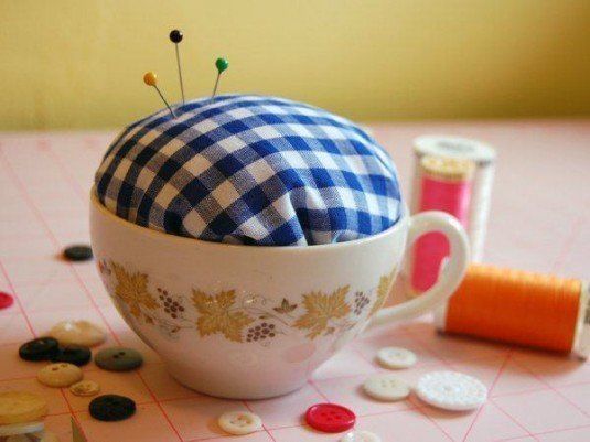 teacup pincushion