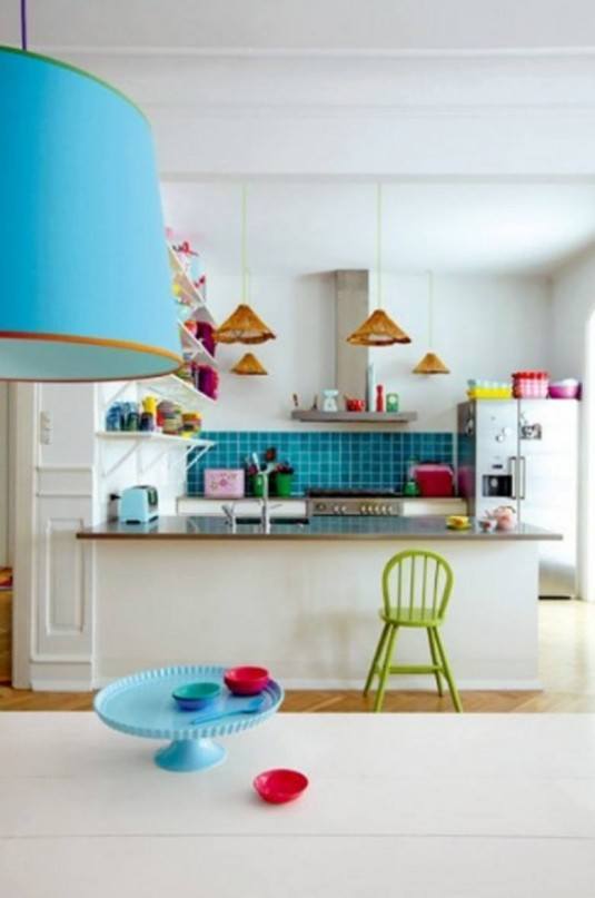 Awesome-Kitchen-Paint-Ideas-With-blue-kitchen-backsplash-and-green-kitchen-stool-design-780x1176