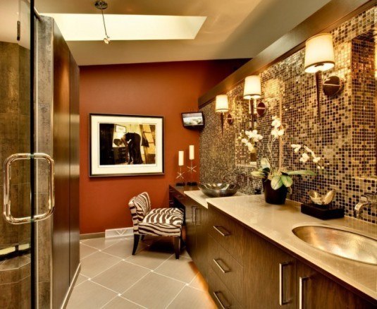 Marvelous-Tile-Floor-Patterns-trend-Milwaukee-Contemporary-Bathroom-Inspiration-with-dark-orange-dark-wood-660x540