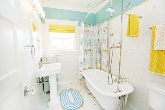 bathroom-yellow and white