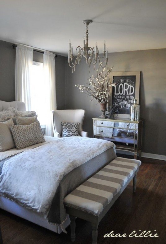 bedroom-gray and white