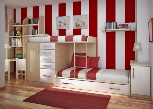 bedroom-red and white