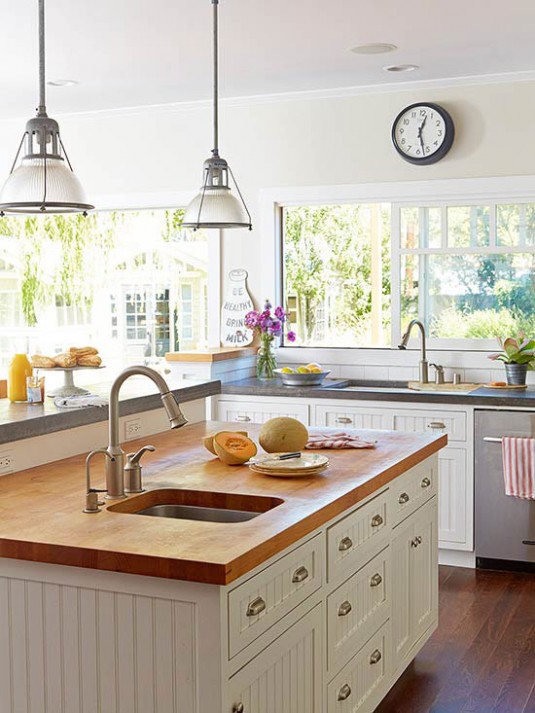 kitchen-brown and white