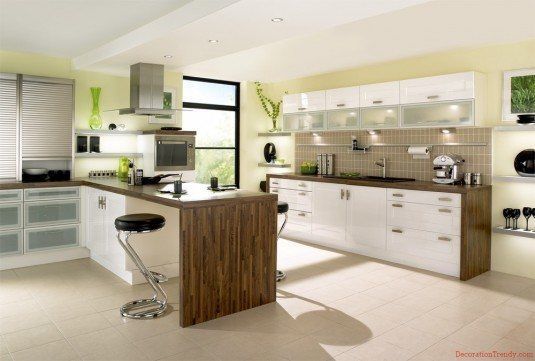kitchen-white and brown
