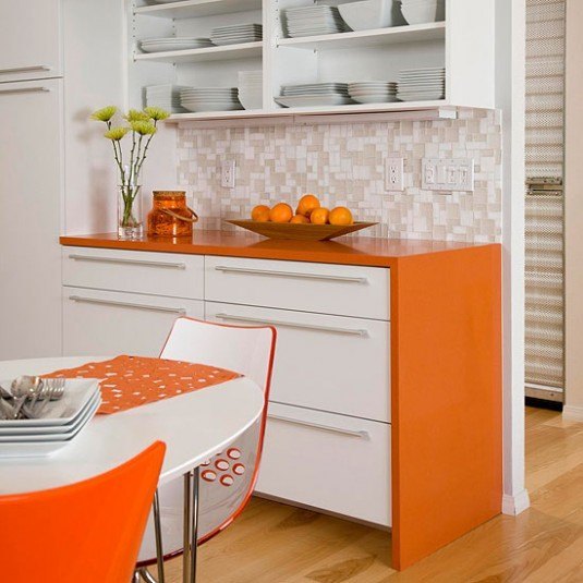 kitchen-white and orange