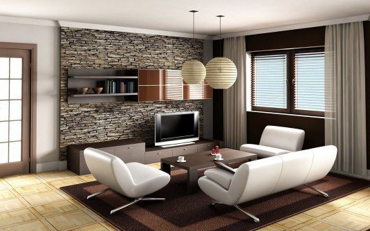 living room-brown