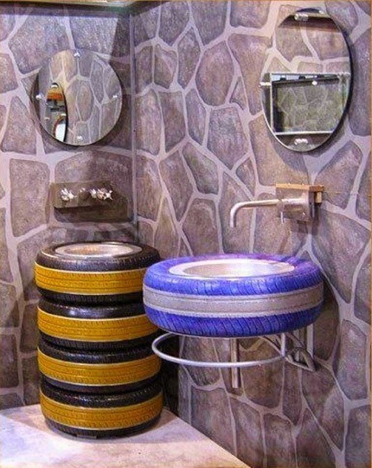 tire bathroom sink