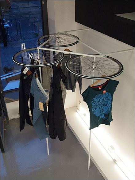 bike wheel clothes rack