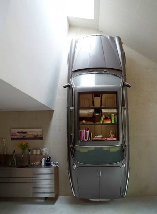 car bookshelf