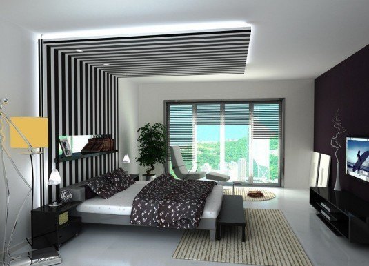 contemporary-bedroom-lights-with-POP-ceiling-decor