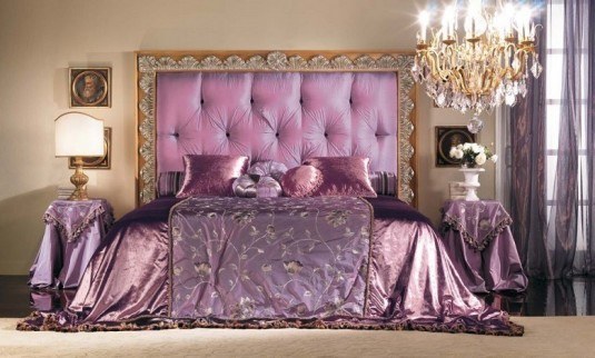amazing-luxury-bedroom-furniture-design-ideas-with-chandelier-and-comforter-set-purple-design-beautiful-looks