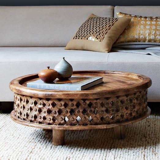 carved wood-coffee table