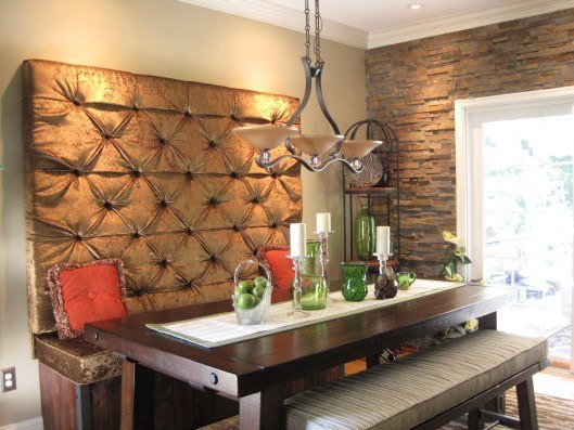 dining room tufted wall