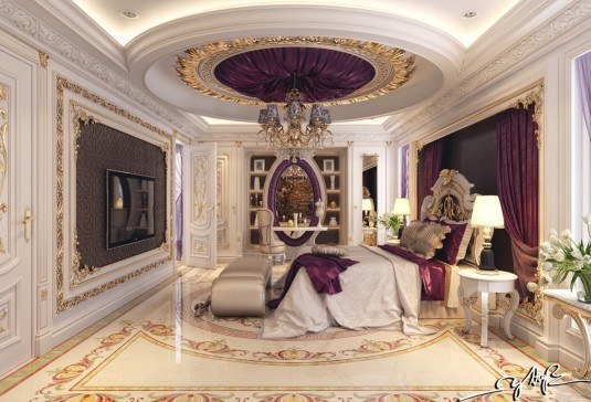 elegant-purple-satin-room-decor