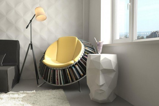exquisite-clean-white-room-design-inspiration-display-quirky-most-comfortable-reading-chair-surrounds-breathtaking-books-storage-with-astonishing-standing-reading-lamp-and-enticing-big-white-sculpture