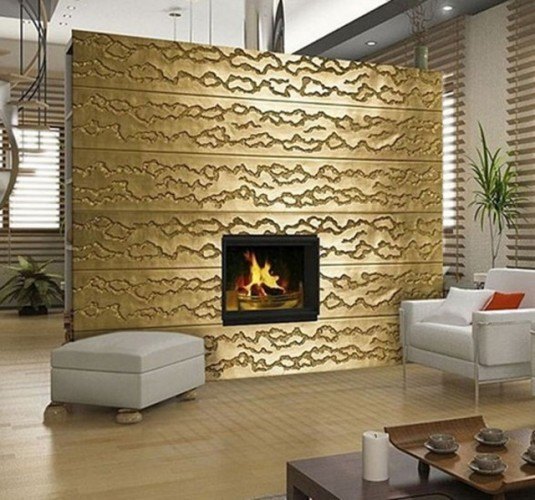 golden wall panels