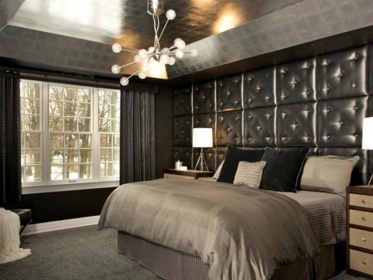 modern black bedroom