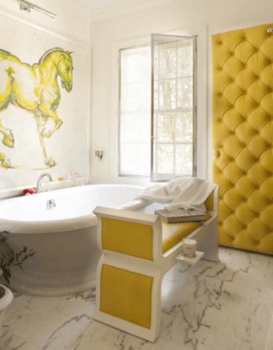 tufted bathroom