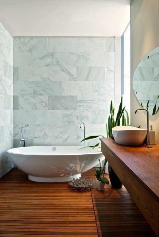 Superb-Teak-Warehouse-decorating-ideas-for-Bathroom-Contemporary-design-ideas-with-Superb-Carrara-marble-curbless