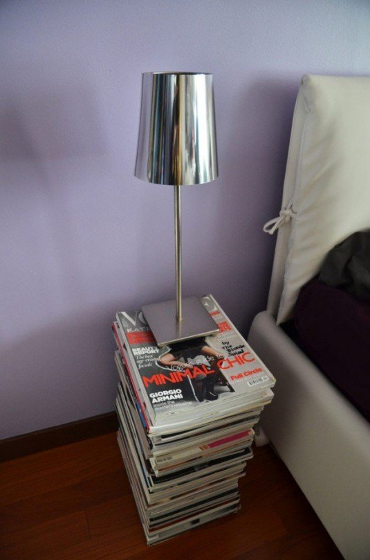 modern-DIY-nightstand-with-recycled-magazines